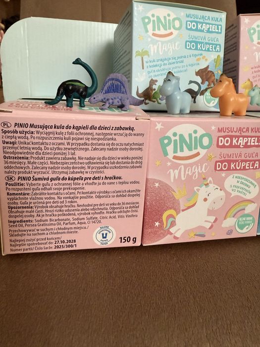 дитячі шипучі бомбочки для ванни Pinio Magic з сюрпризом
