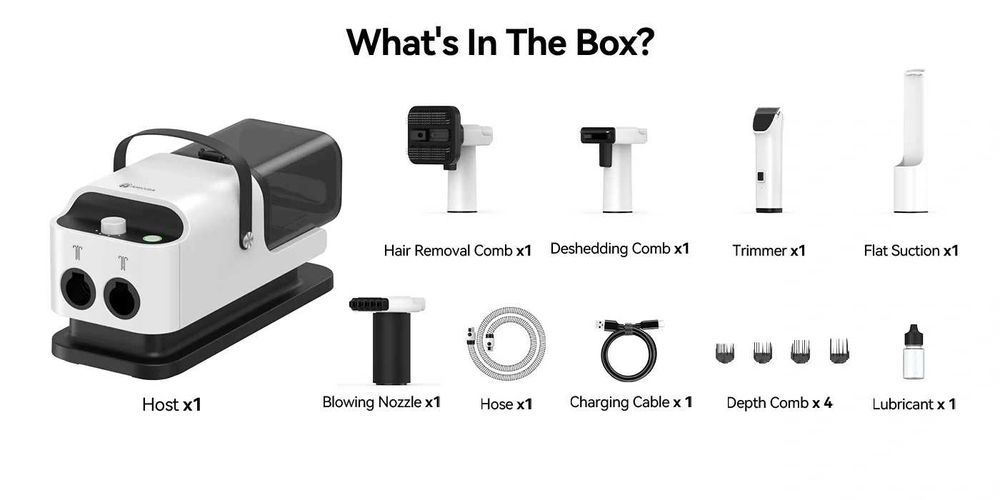 Odkurzacz, maszynka do strzyżenia i suszarka dla zwierząt Amicura P1