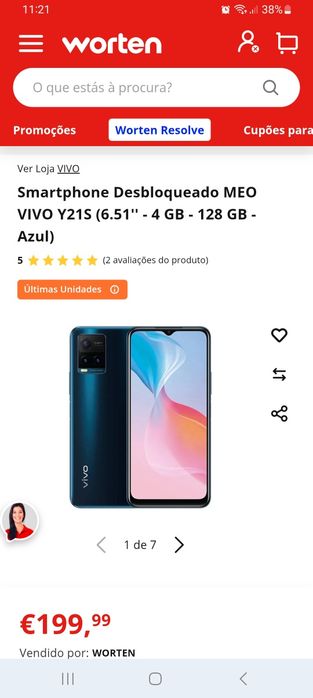 Vivo y 21s 4gb 128gb vendo ou troco