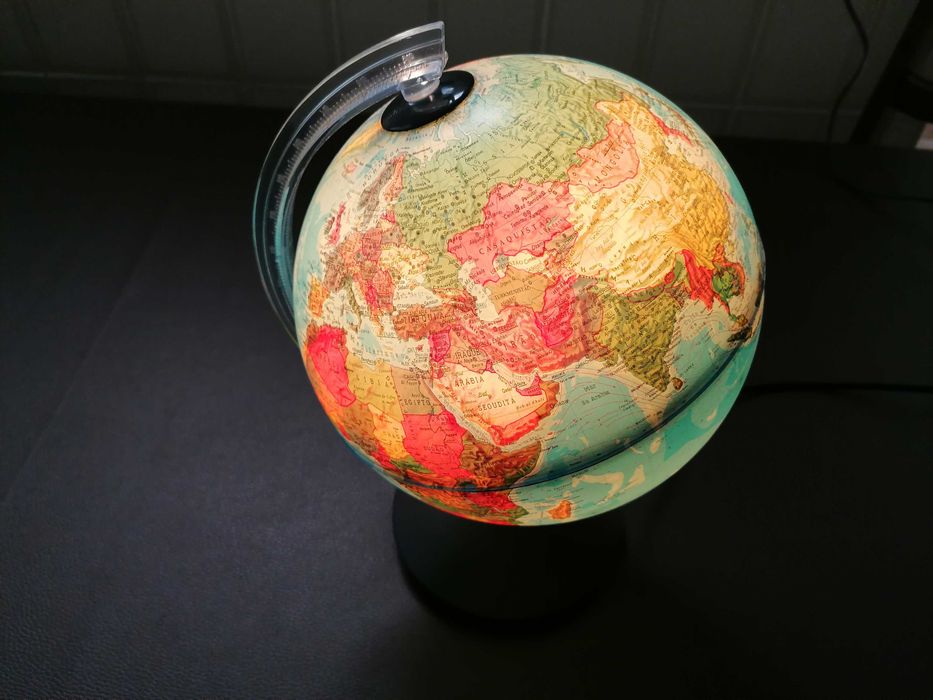 Globo, mapa com cores