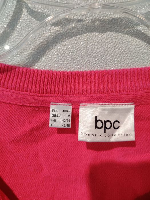 Sweter różowy rozpinany Bonprix 40/42