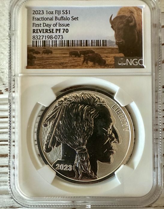 Монета набор 2023 Американский бизон ( Буффало ) NGC PF70 Сербро