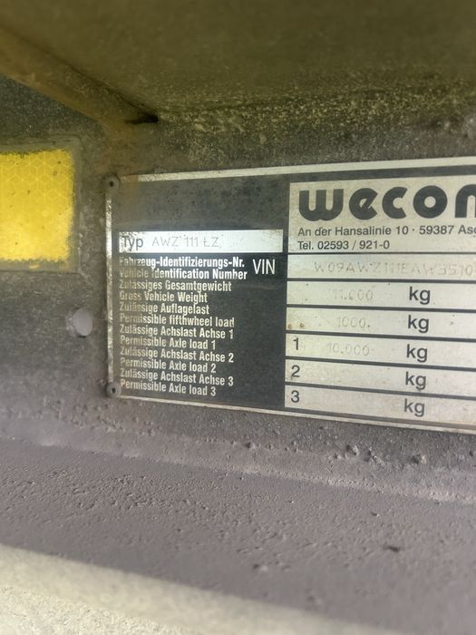 Przyczepa Wecon Jumbo BDF AWZ111LZ 2015 rok