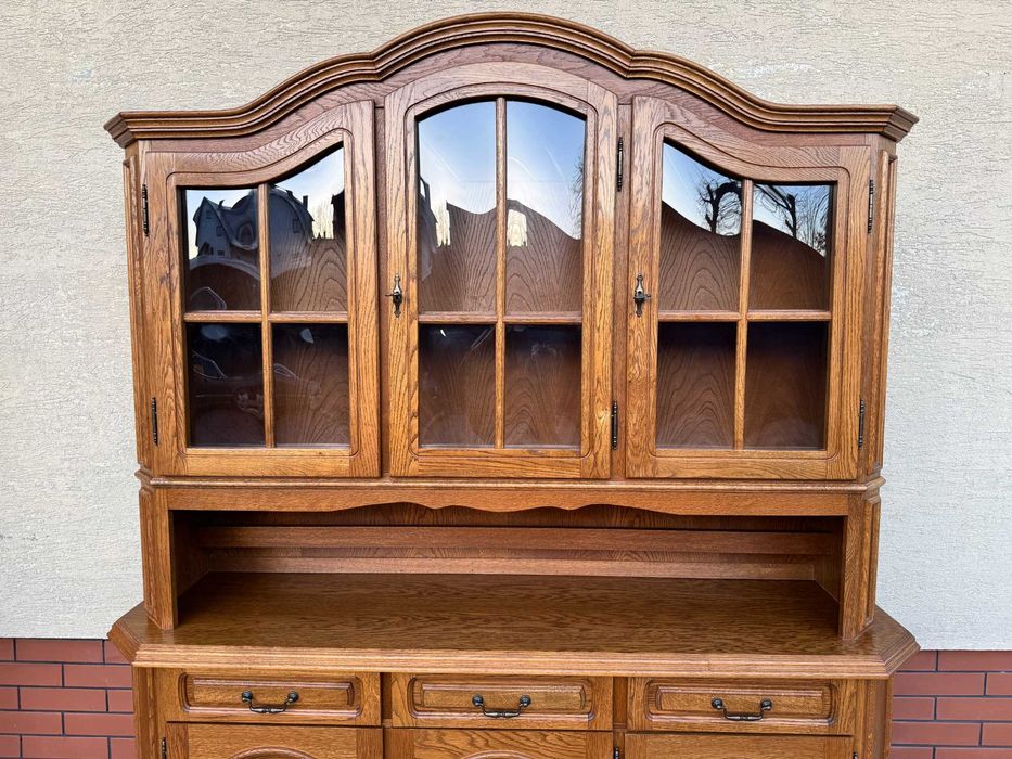 Witryna dębowa kredens regał biblioteka meble kuchenne komoda szafa st