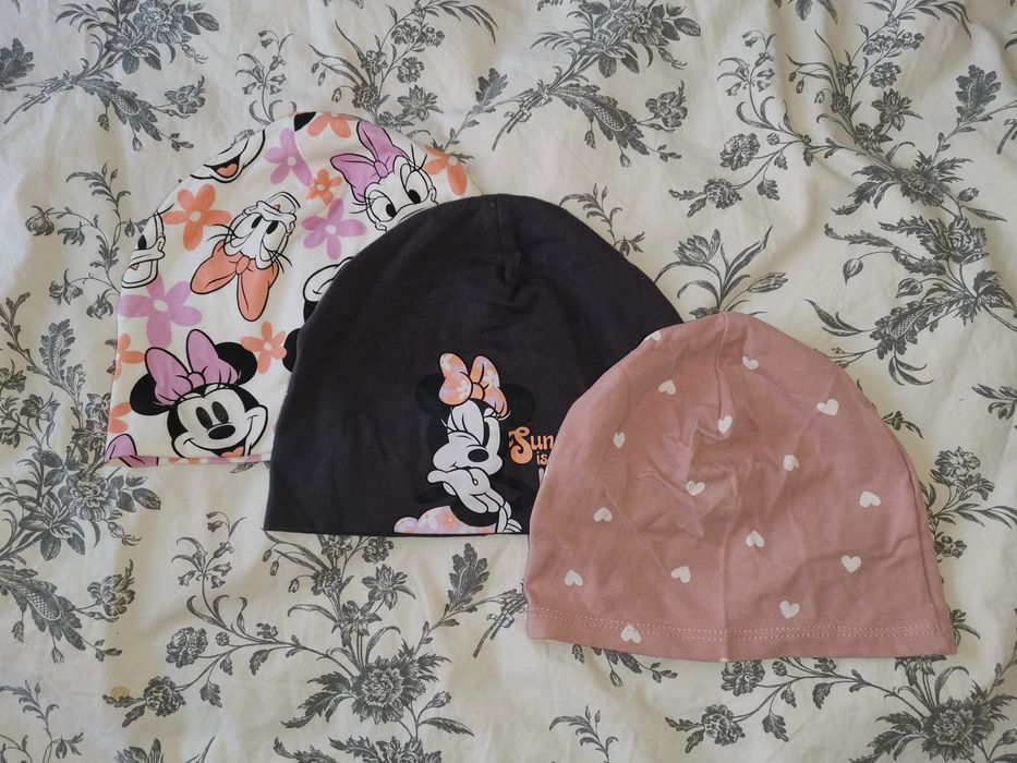 Zestaw 3szt. czapki bawełniane przejściowe Disney Minnie 52/54