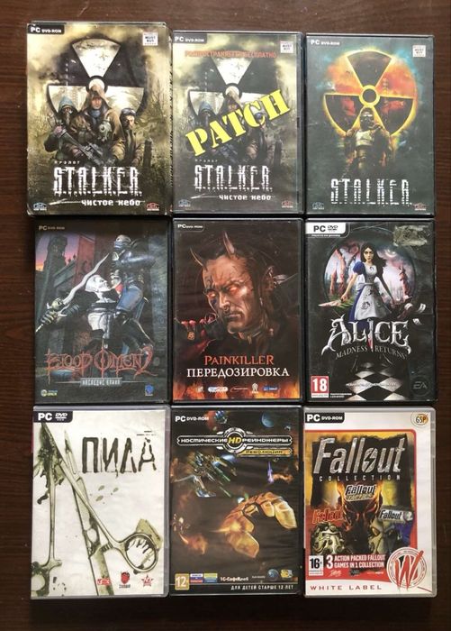 Ігри на ПК: Метро Resident Evil, Postal Painkiller Stalker Fallout Half-Life Devil May Cry, Каратель Blood Omen Wolfenstein Ведьмак Казаки Предтечи