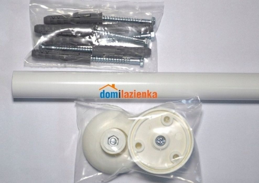 Drążek prysznicowy łukowy Estiva 90-90 x 27 mm biały