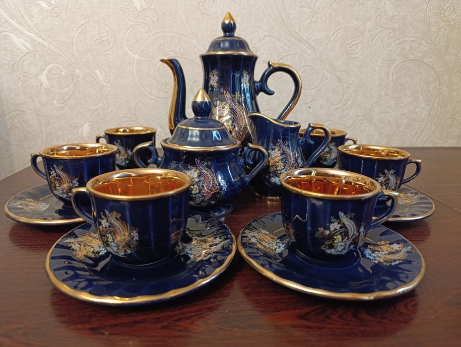 Кавовий  сервіз на 6 осіб, кобальт