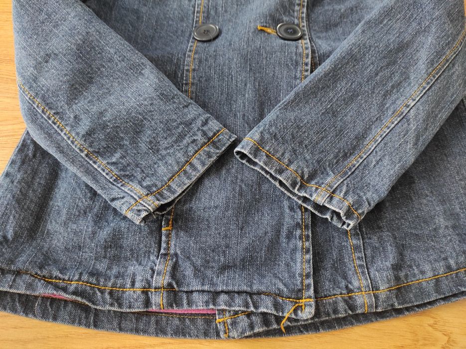 Kurtka jeansowa, lekko ocieplana, 146, super stan