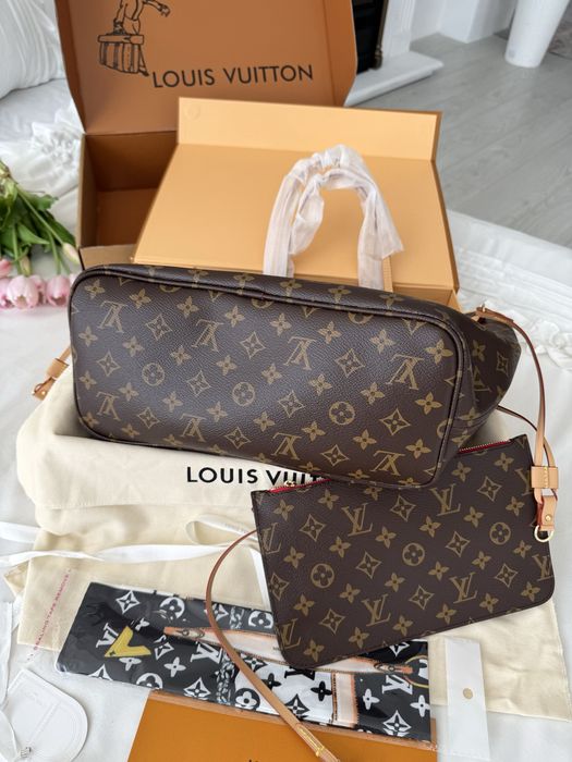 Жіноча сумка шопер Louis Vuitton neverfull monogram коричнева луи вито