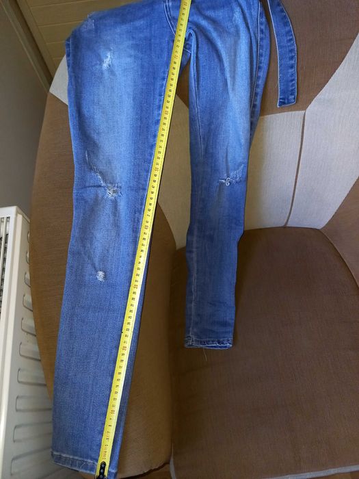 jeansy skinny slim rurki przetarcia dziury M wygodne
