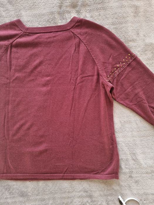 Bordowy Luźny sweter 40/42