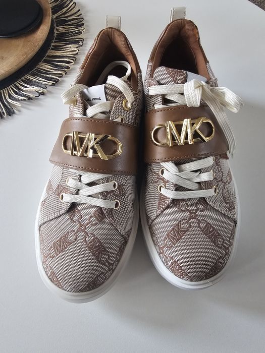 Sneakersy MICHAEL Kors Emmet Strap Lace Up 43S3EMFS1Y Nat/Lugg, r. 37