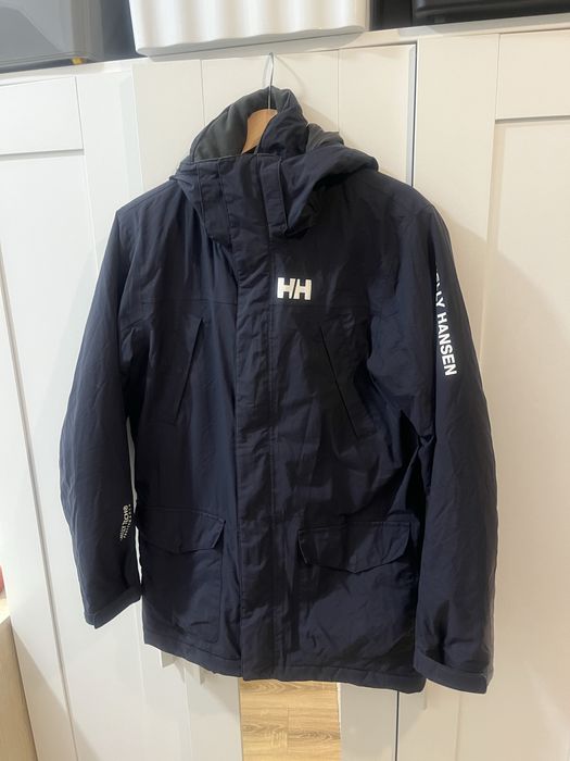 Granatowa parka Helly Hansen, puch jesień, zima, rozmiar s. Stan bdb