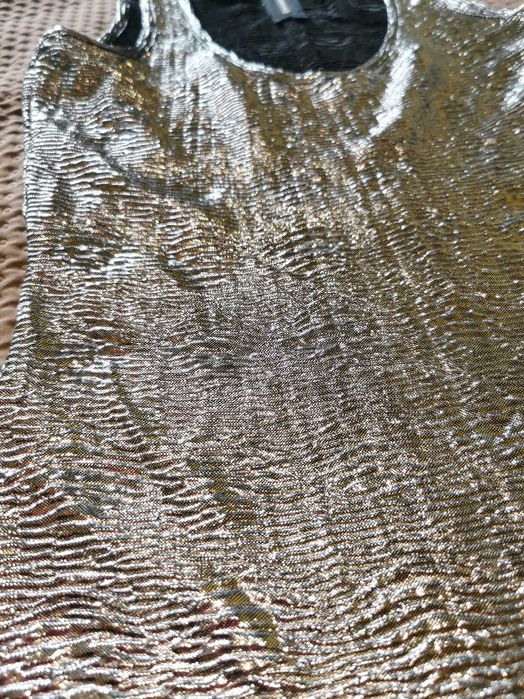 Nowa srebrna sukienka ramiączka mini rozmiar 36 38 S M Sylwestrowa