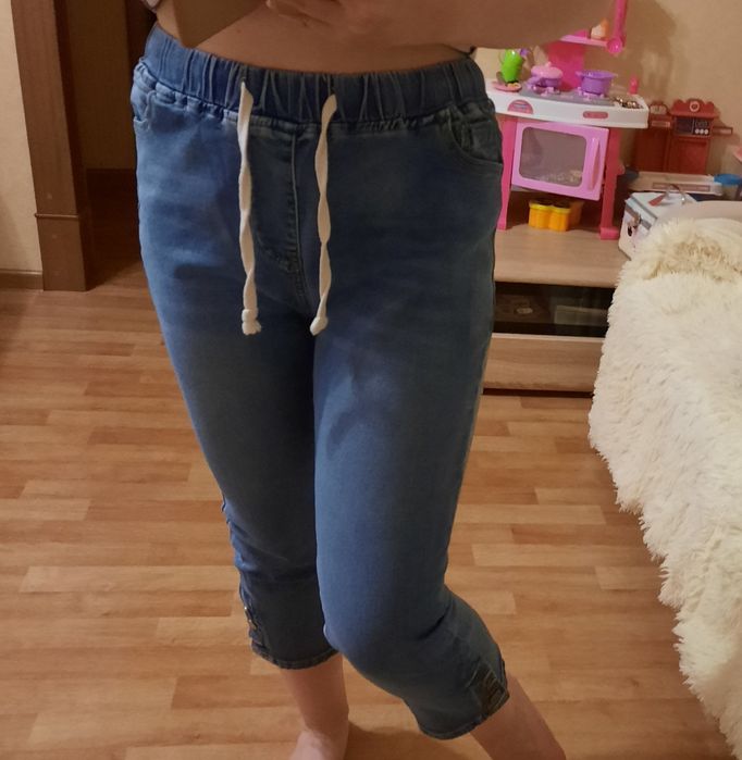 Новые женские джинсовые капри, р. 48-50