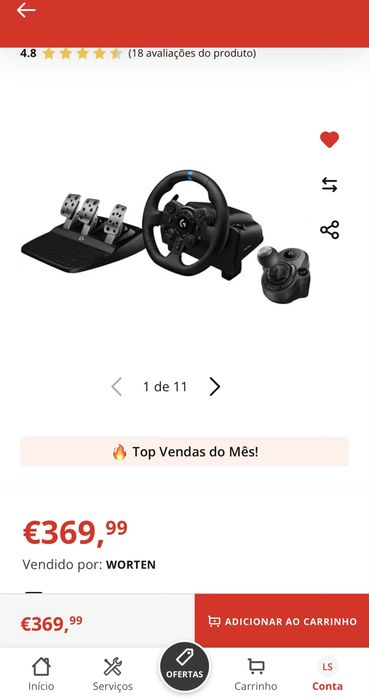 Logitech G923/ H-shifter/ Como novo