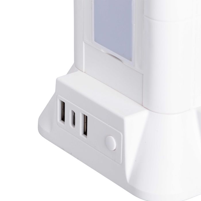 Мережевий фільтр-подовжувач ВЕЖА 6 розеток LED-лампа 3USB+1PD 4,8 метр