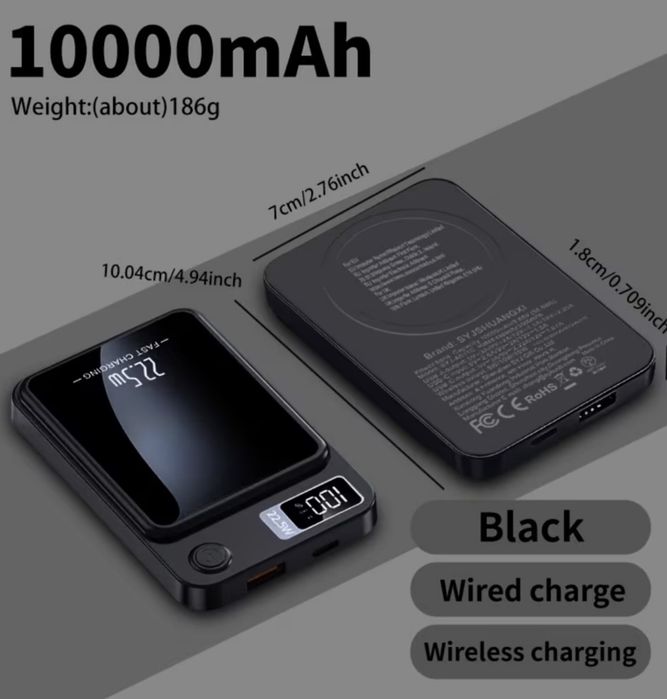 Power Bank 10000mAh з MagSafe, 22,5w магнітна зарядка