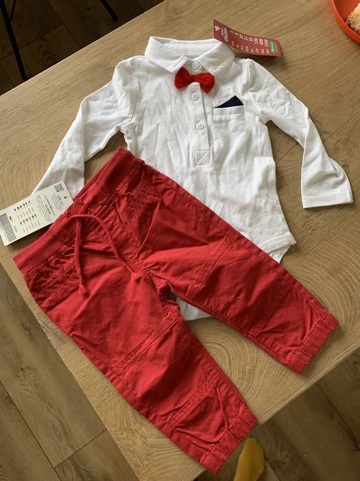 Elegancki zestaw dla chlopca r 6-9 m nowy