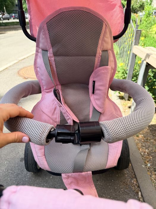 Велосипед дитячий триколісний з ручкою Kinderkraft Aston рожевий