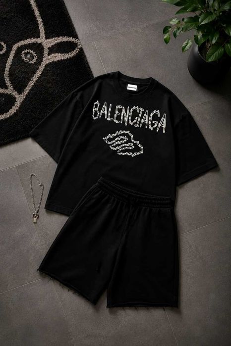 ‼️РОЗПРОДАЖ‼️Костюм BALENCIAGA, шорти футболка баленсиага, летний комплект баленса