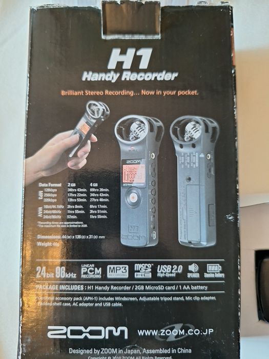 Kompaktowy Cyfrowy Rejestrator Dźwięku Zoom H1 Handy Recorder 2.0