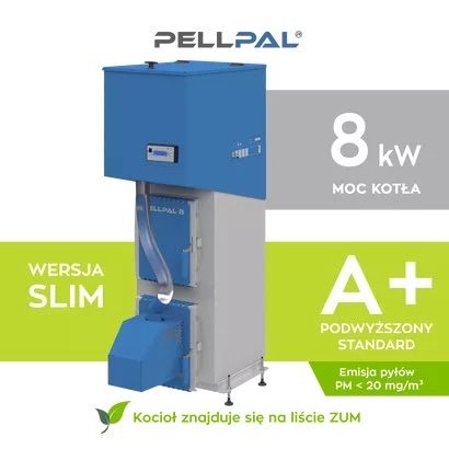 Kocioł 8 kW SLIM 5 klasa eco design PELLET do 100m2