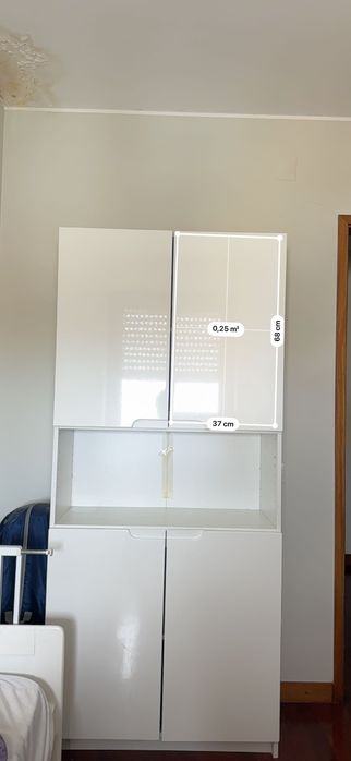 Roupeiro com 2 portas, branco, 82x37x182