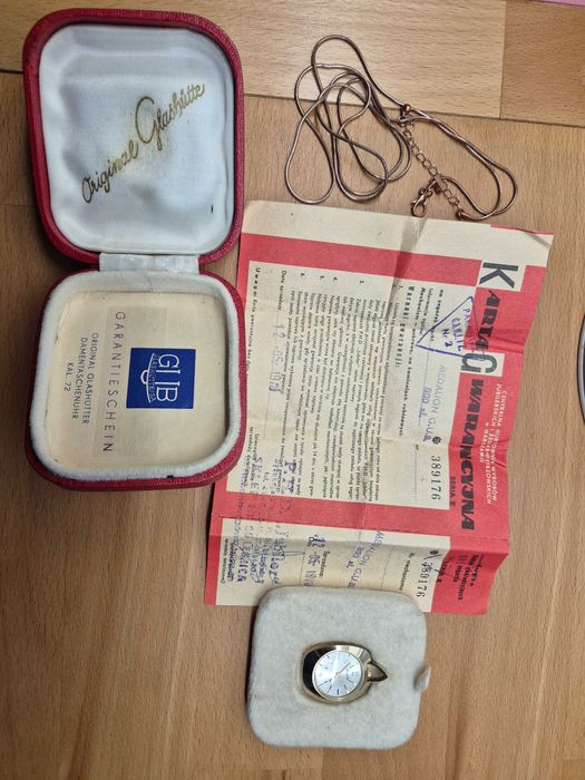 Rzadki unikalny zegarek naszyjnik *Glashutte*