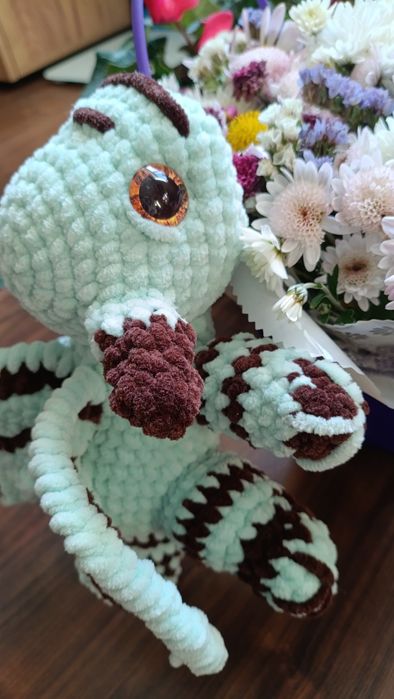 Іграшка дракон амігурумі 28.5 см