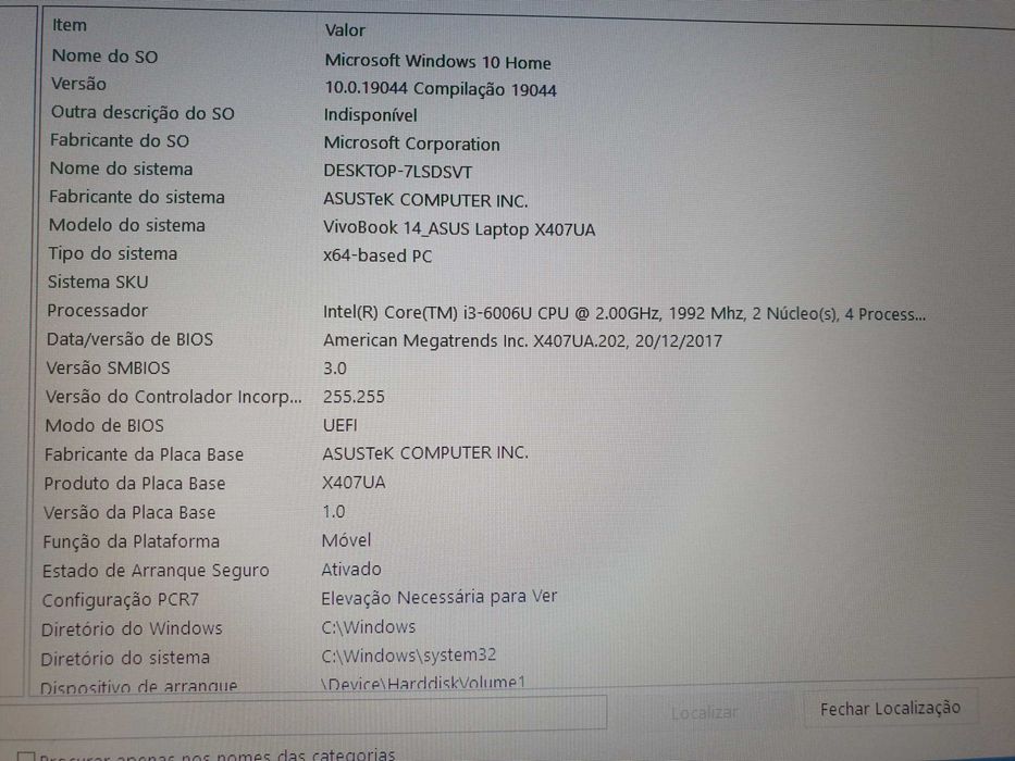 Asus X407UA - 14 polegadas