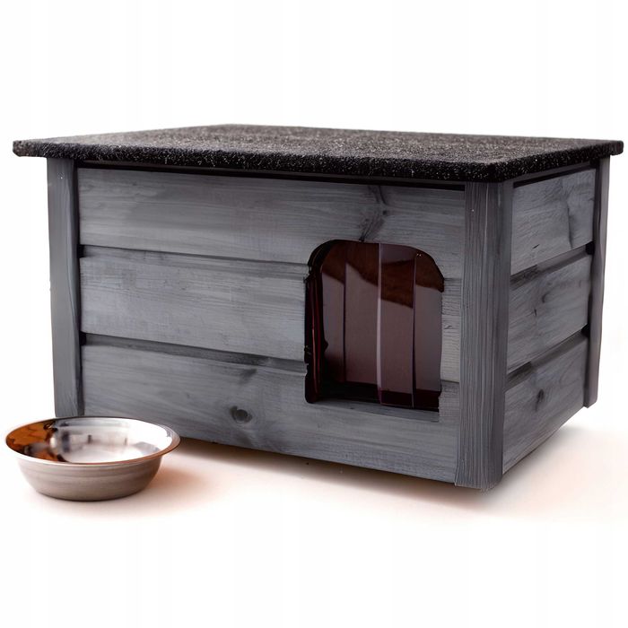 NOWA Ocieplana Buda Dla Psa i Kota Legowisko Na Zimę Drewniana