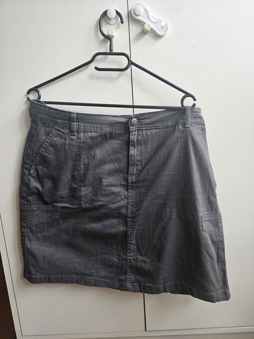 Szara jeansowa spódnica r.44 cargo plus size