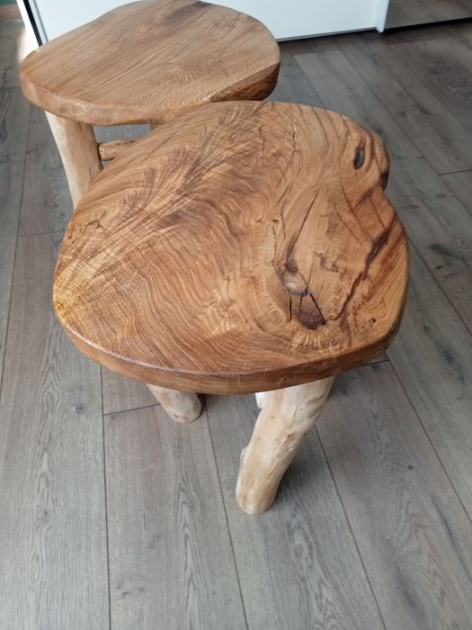 Taborety dębowe, olejowane