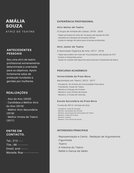 Criação de Currículo