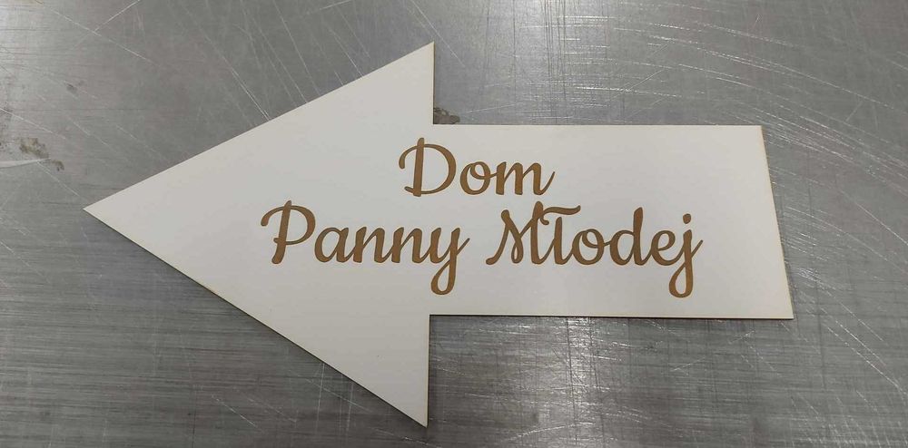 Drogowskaz  Dom Panny Młodej Pana Młodego prawo lewo 40x24cm