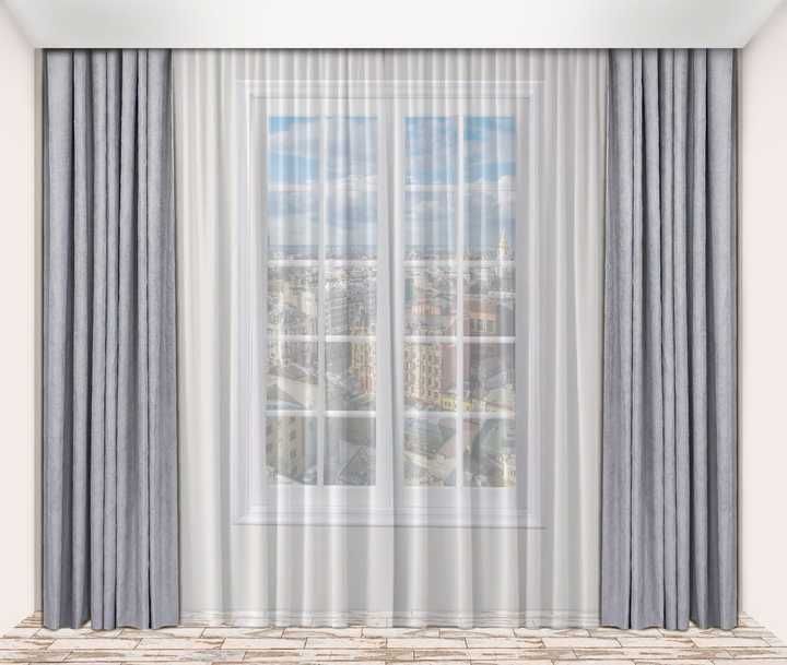 Тюль на основі бамбуку | люкс якість | висота до 3,1м | білий молочний