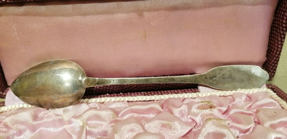 Colher prata  antiga robusta