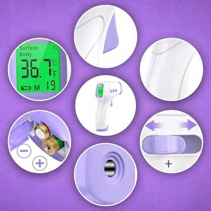 TERMOMETR BEZDOTYKOWY MEDYCZNY podczerwień LCD elektroniczny cyfrowy