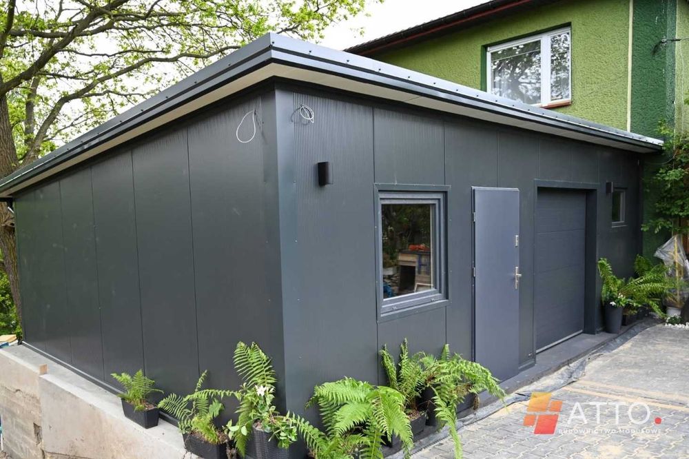 Garaż ocieplony PIR | Hala z płyty warstwowej | 6x8m / 5x7m | Zgłoszenie