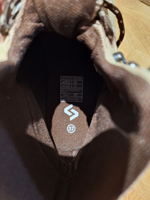Buty trekkingowe skórzane brązowe, rozmiar 37