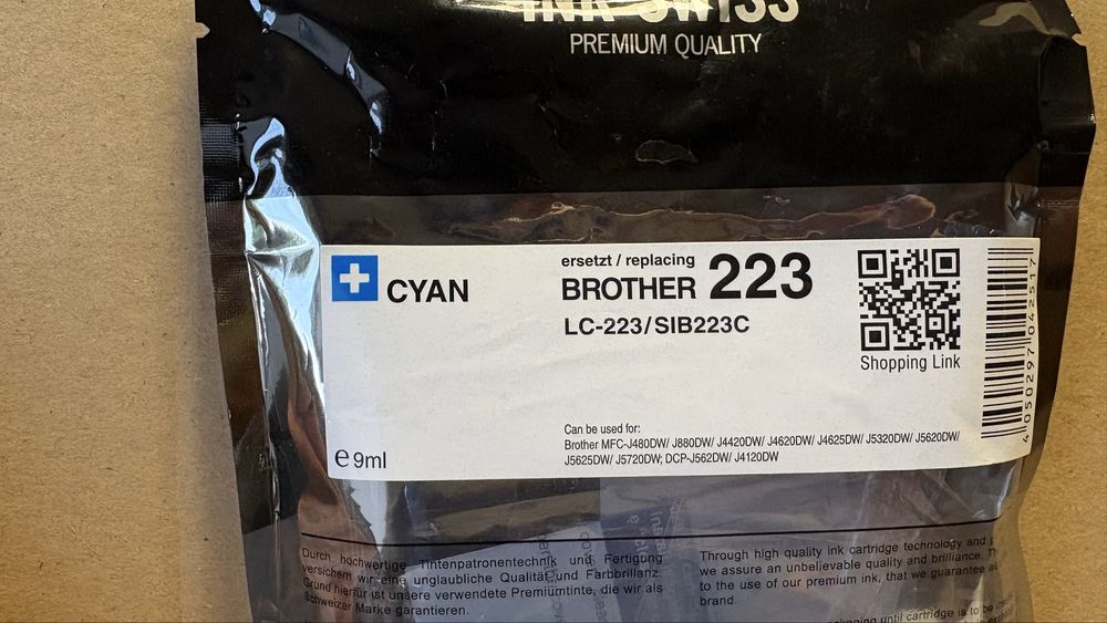 Tusz Brother LC-223 Cyan  – nowy