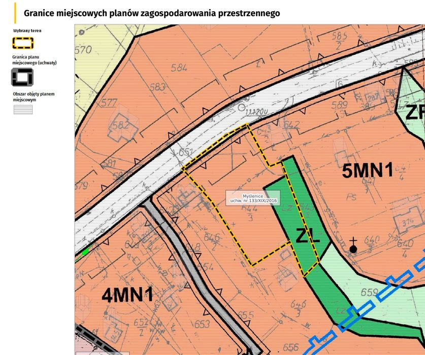 Działka budowlano-leśna 4808 m² – Osieczany-Droginia ,3 km od Myślenic
