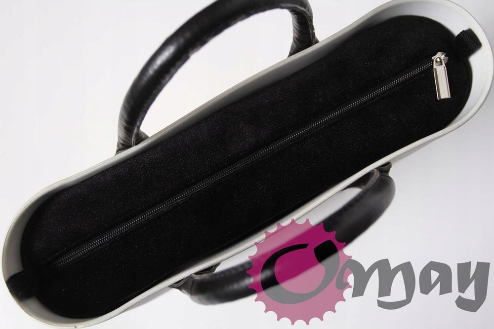 CZARNY organizer OBAG MINI Welur Velvet 2 kieszenie wnętrze OMAY