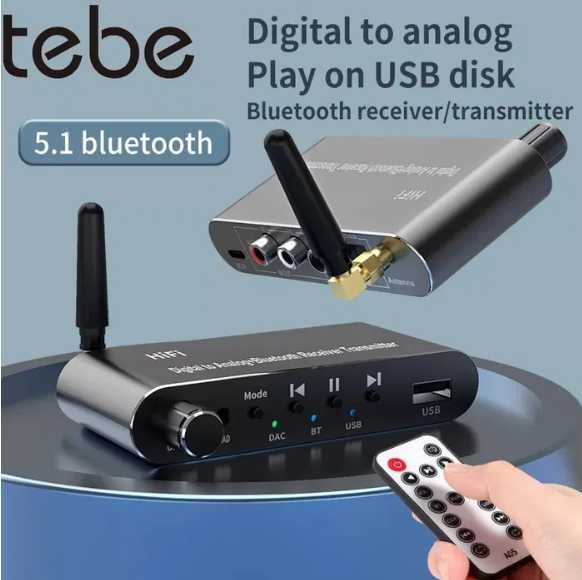 Bluetooth приёмник/передатчик. конвертер ЦАП аудио адаптер, AUX, RCA