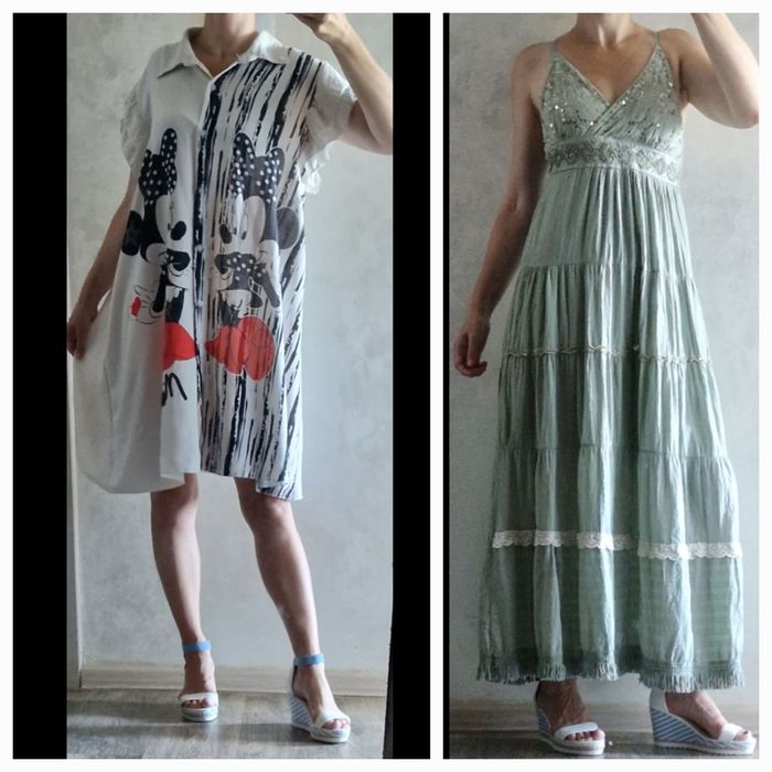 Хлопковый сарафан пастельного тона в стиле бохо, платье мики маус