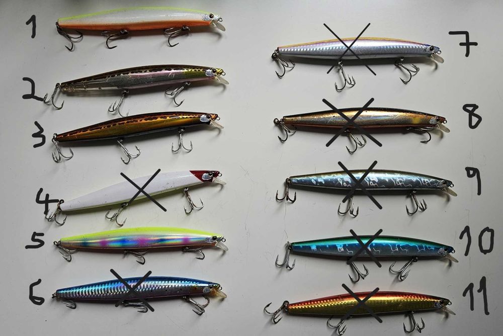 Amostras de Spinning – Vários modelos (Shimano, Daiwa, Duo, etc.)