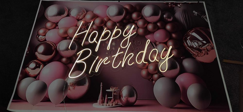 neon, ledon Happy Birthday