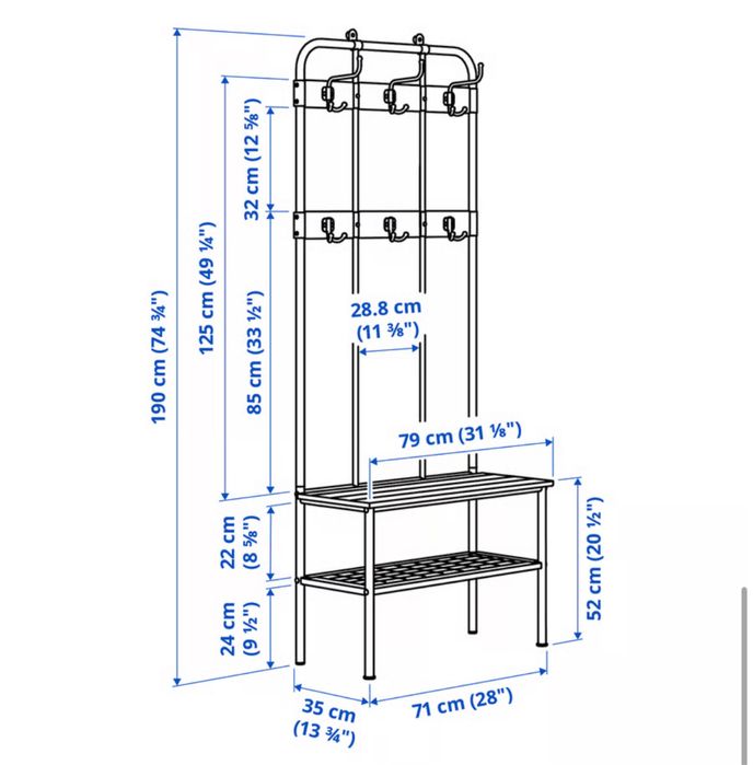 Cabide banco com sapateira Ikea NIPÅSEN